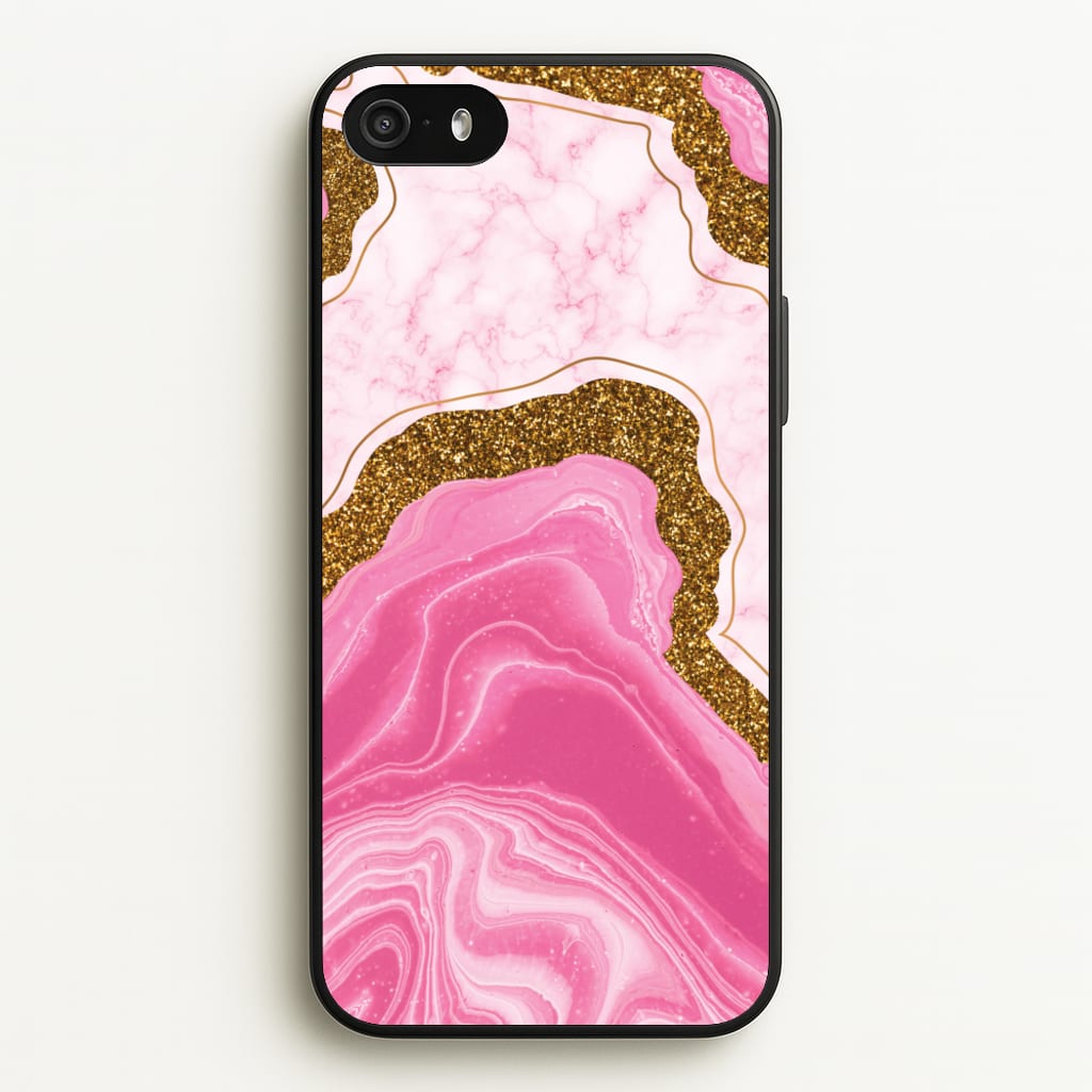 Marble Rock Veins And Glitter - Marble Phone Case for iPhone 5 / 5s / SE 2016