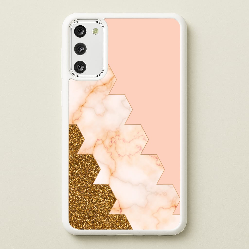 Glitter And Marble Geometric - Marble Phone Case for Galaxy S20FE