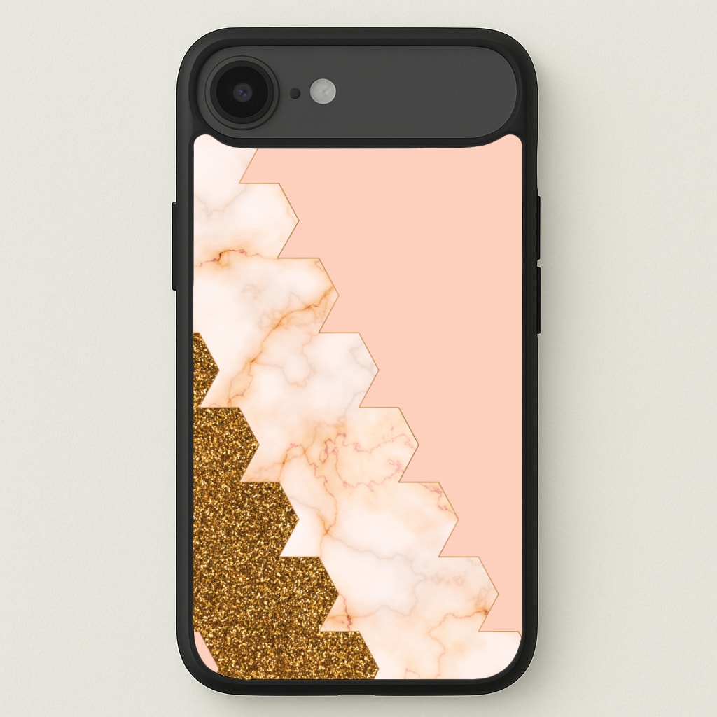 Glitter And Marble Geometric Phone Case for iPhone 17 Air
