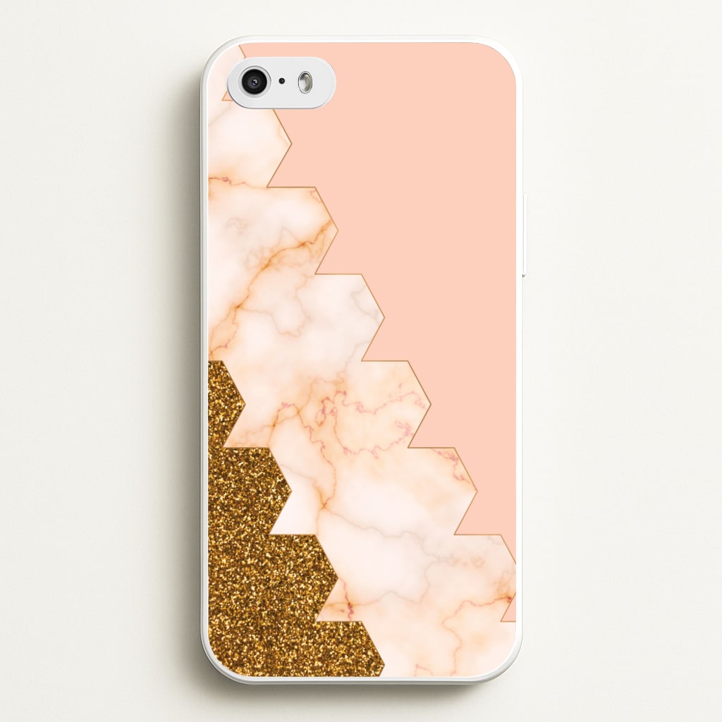 Glitter And Marble Geometric - Marble Phone Case for iPhone 5 / 5s / SE 2016