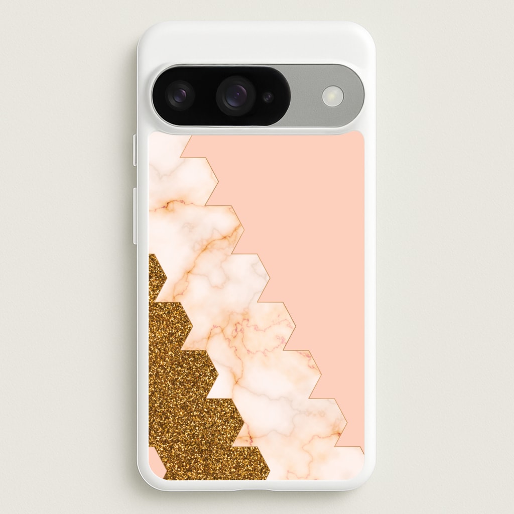 Glitter And Marble Geometric Phone Case for Google Pixel 10 / 10 Pro