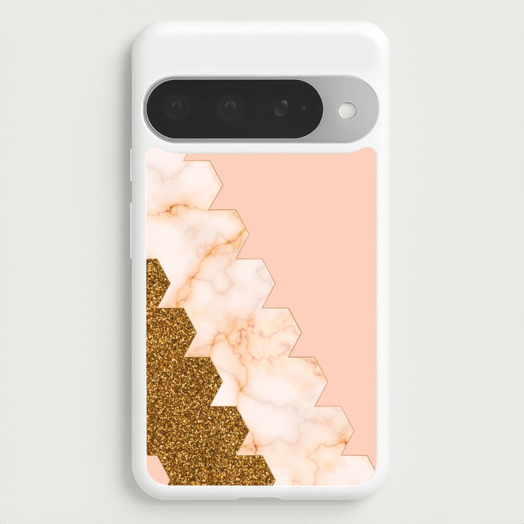 Glitter And Marble Geometric Phone Case for Google Pixel 10 Pro XL