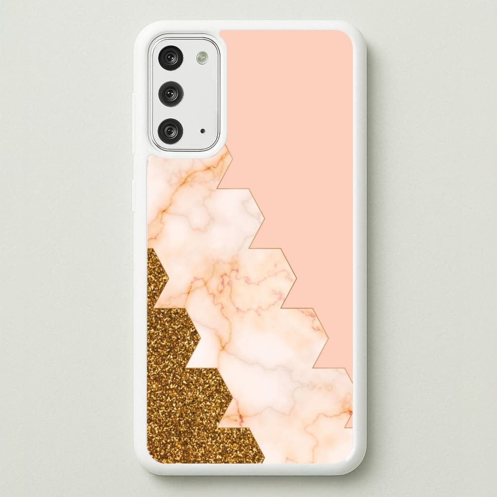 Glitter And Marble Geometric - Marble Phone Case for Galaxy Note 20