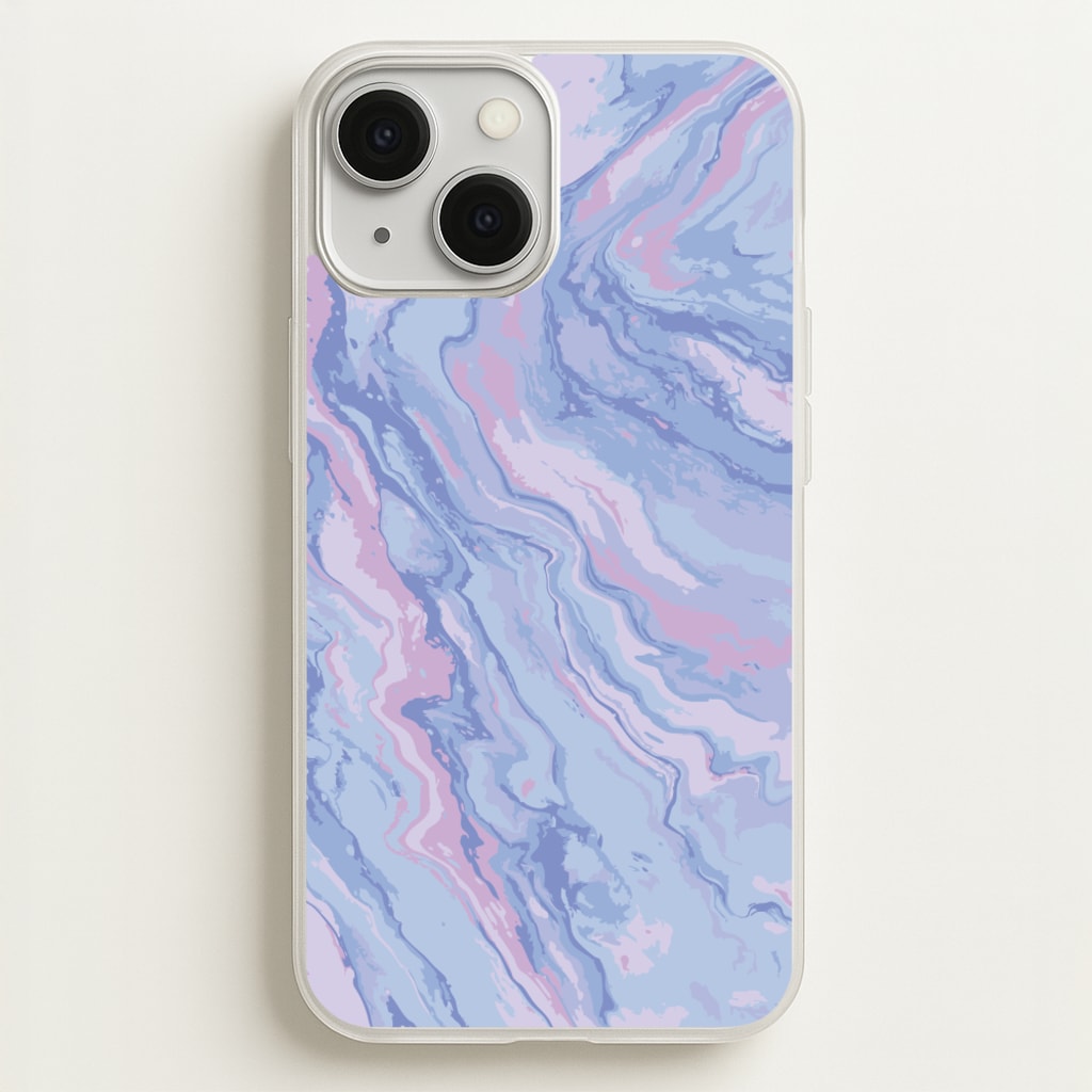 Purple Cloudy Marble - Marble Phone Case for iPhone 13 Mini