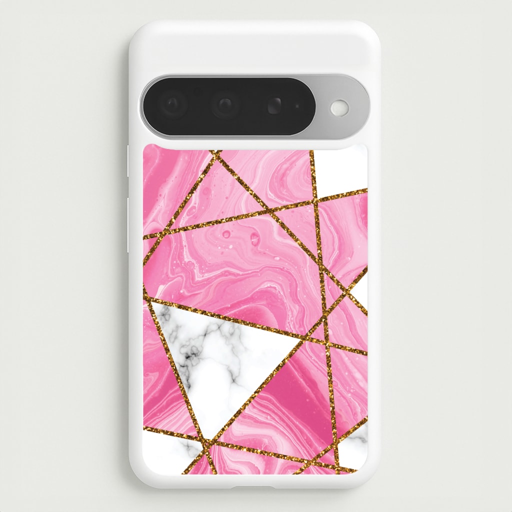Pink Marble And Gold Collage Phone Case for Google Pixel 10 Pro XL