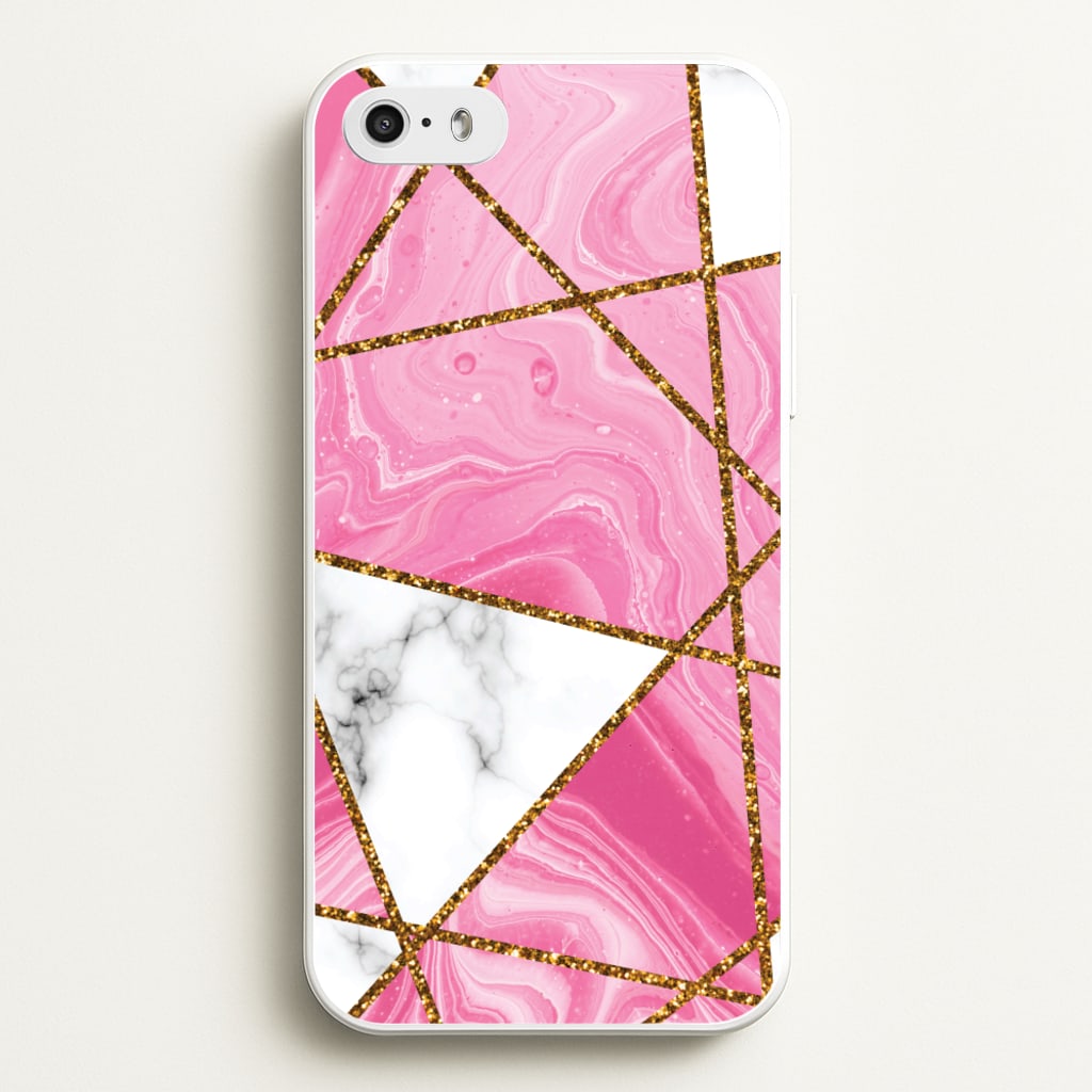 Pink Marble And Gold Collage - Marble Phone Case for iPhone 5 / 5s / SE 2016
