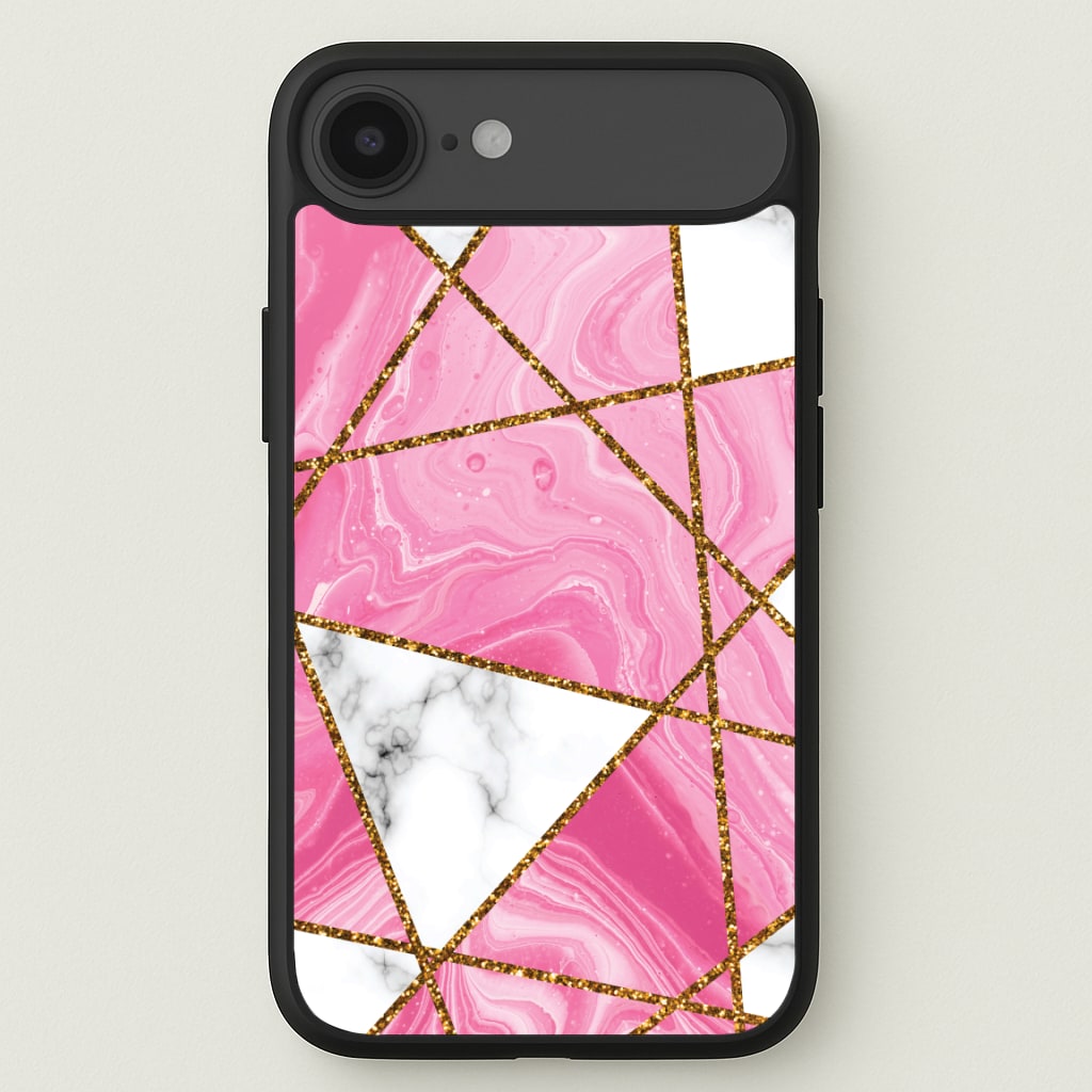 Pink Marble And Gold Collage Phone Case for iPhone 17 Air