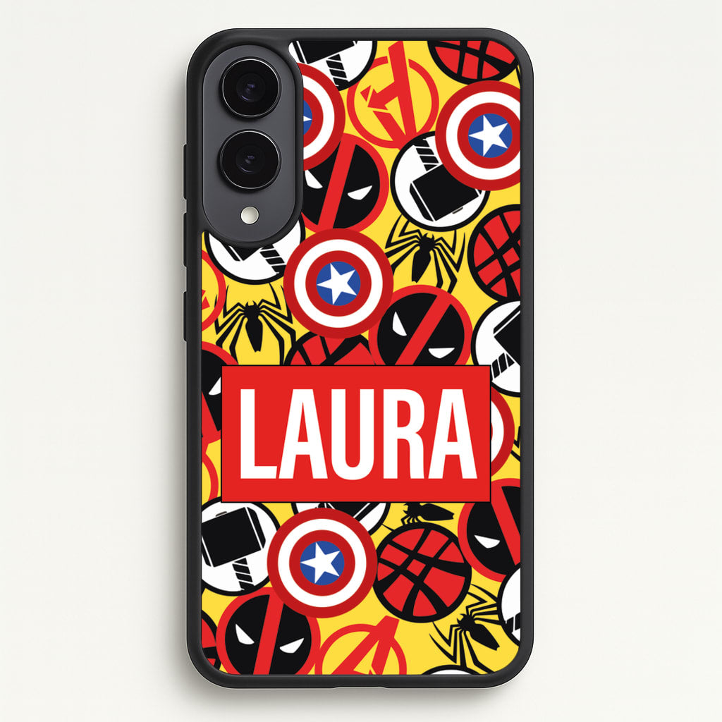 Collage - Personalised Superhero Comic - Marvel Phone Case for Galaxy S25 Edge