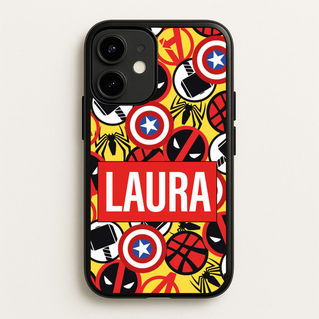 Collage - Personalised Superhero Comic - Marvel Phone Case for iPhone 12 Mini