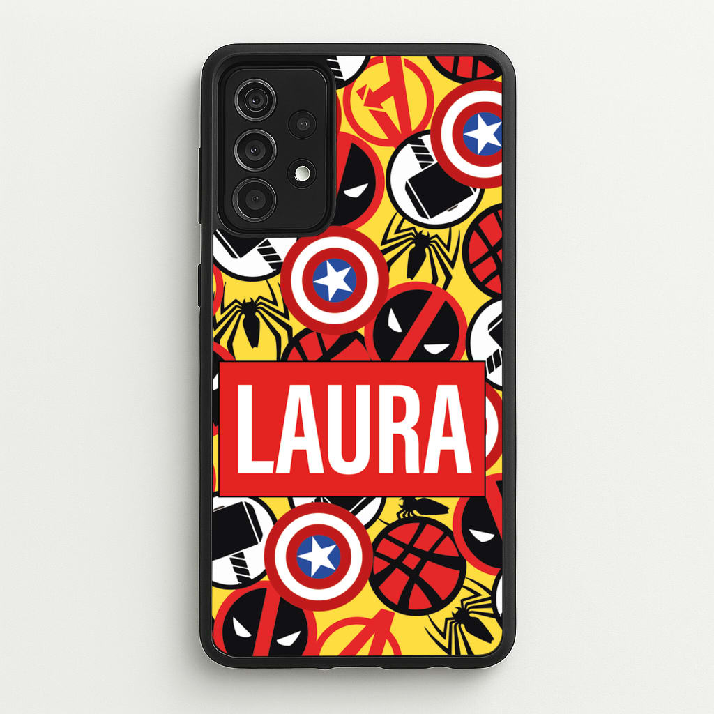 Collage - Personalised Superhero Comic - Marvel Phone Case for Galaxy A52 / A52s