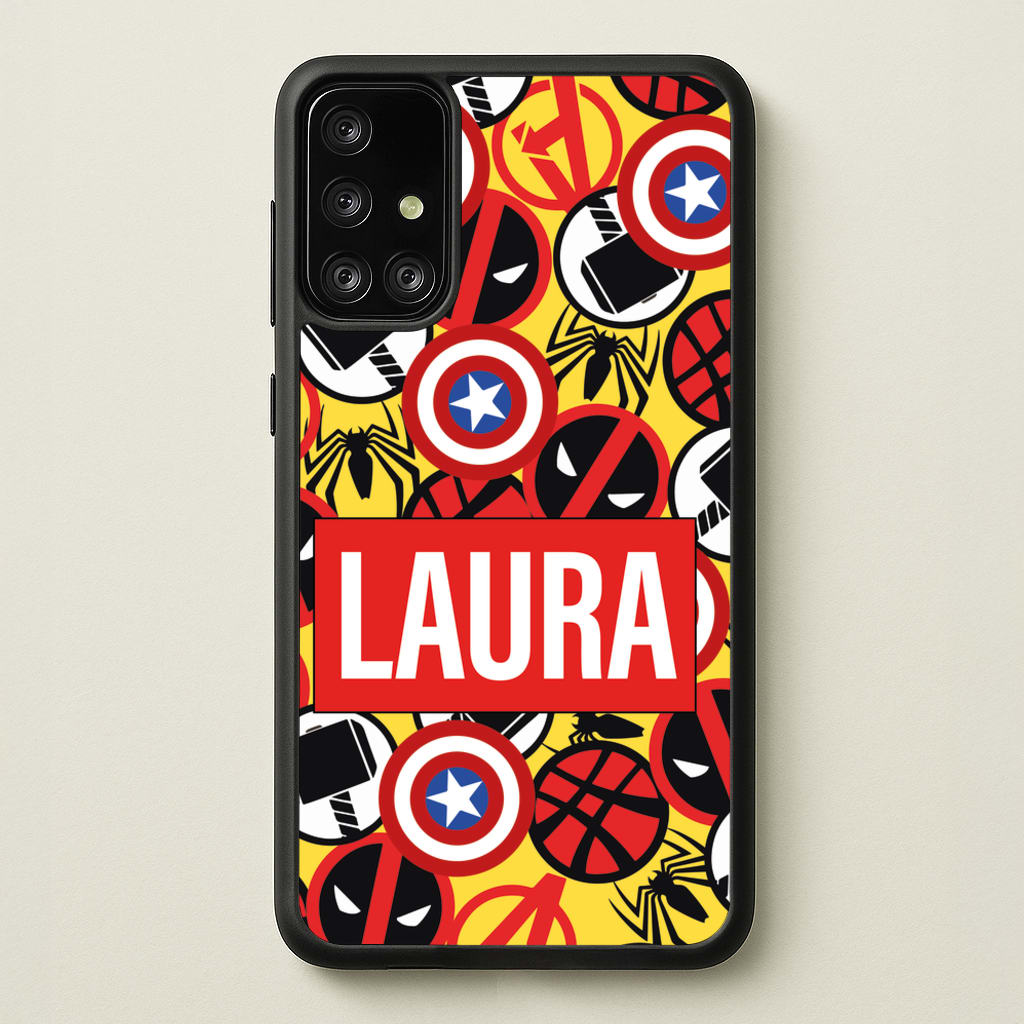 Collage - Personalised Superhero Comic - Marvel Phone Case for Galaxy A71
