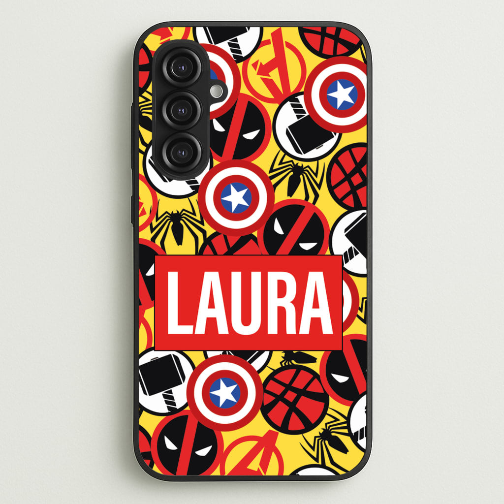 Collage - Personalised Superhero Comic - Marvel Phone Case for Galaxy S23FE