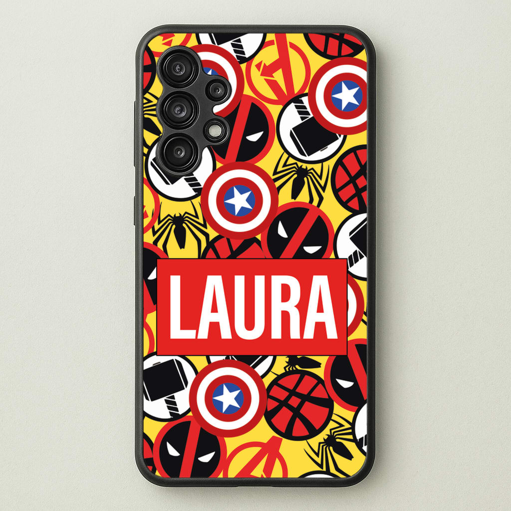 Collage - Personalised Superhero Comic - Marvel Phone Case for Galaxy A13