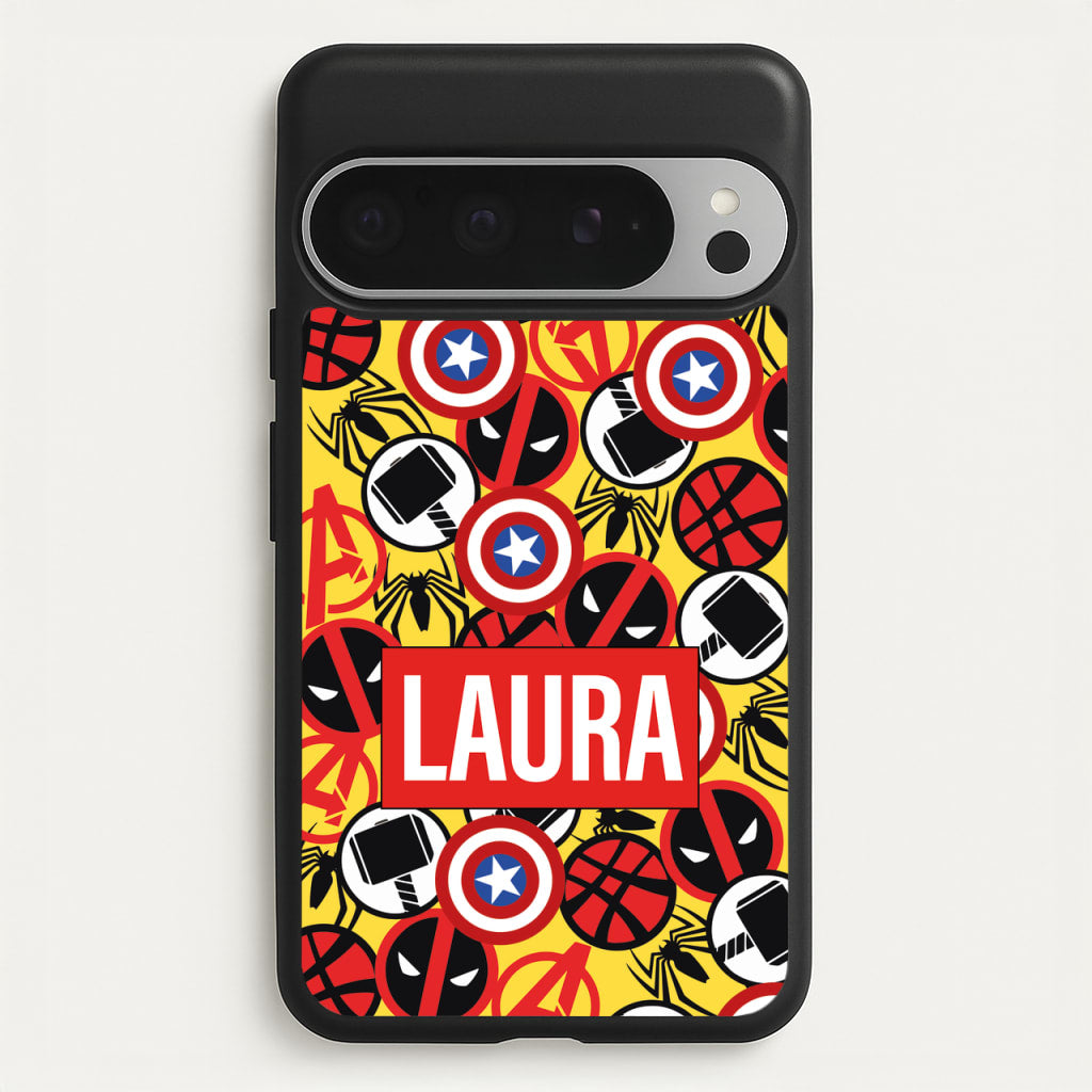 Collage - Personalised Superhero Comic - Marvel Phone Case for Google Pixel 9 Pro XL