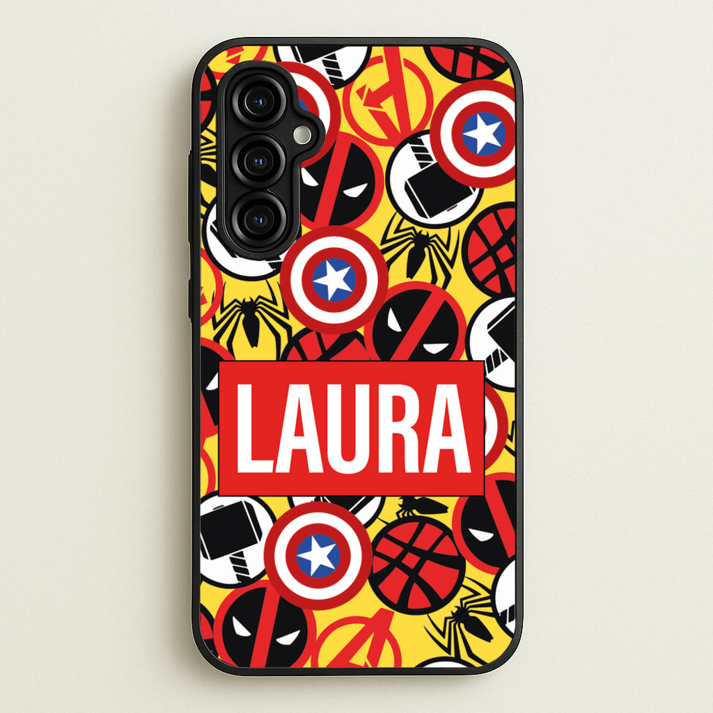 Collage - Personalised Superhero Comic - Marvel Phone Case for Galaxy A54