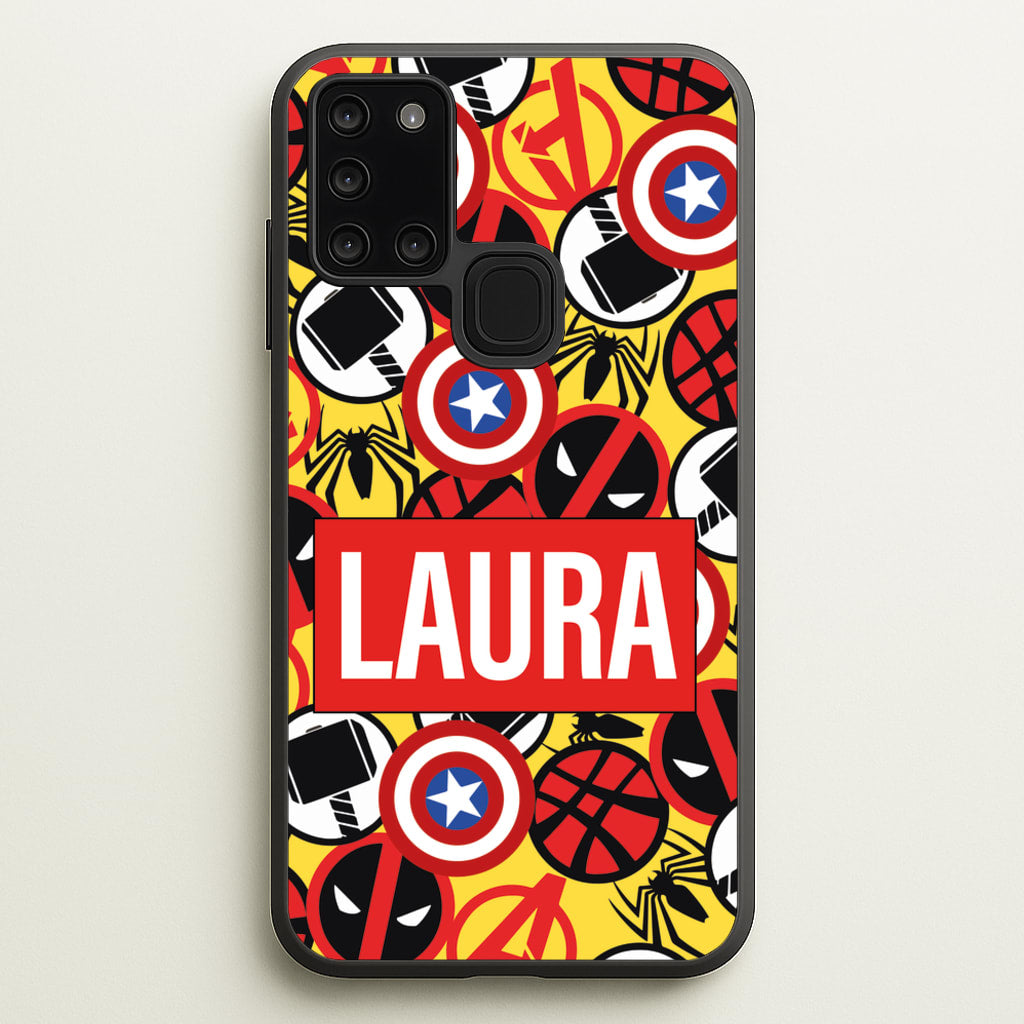 Collage - Personalised Superhero Comic - Marvel Phone Case for Galaxy A21s