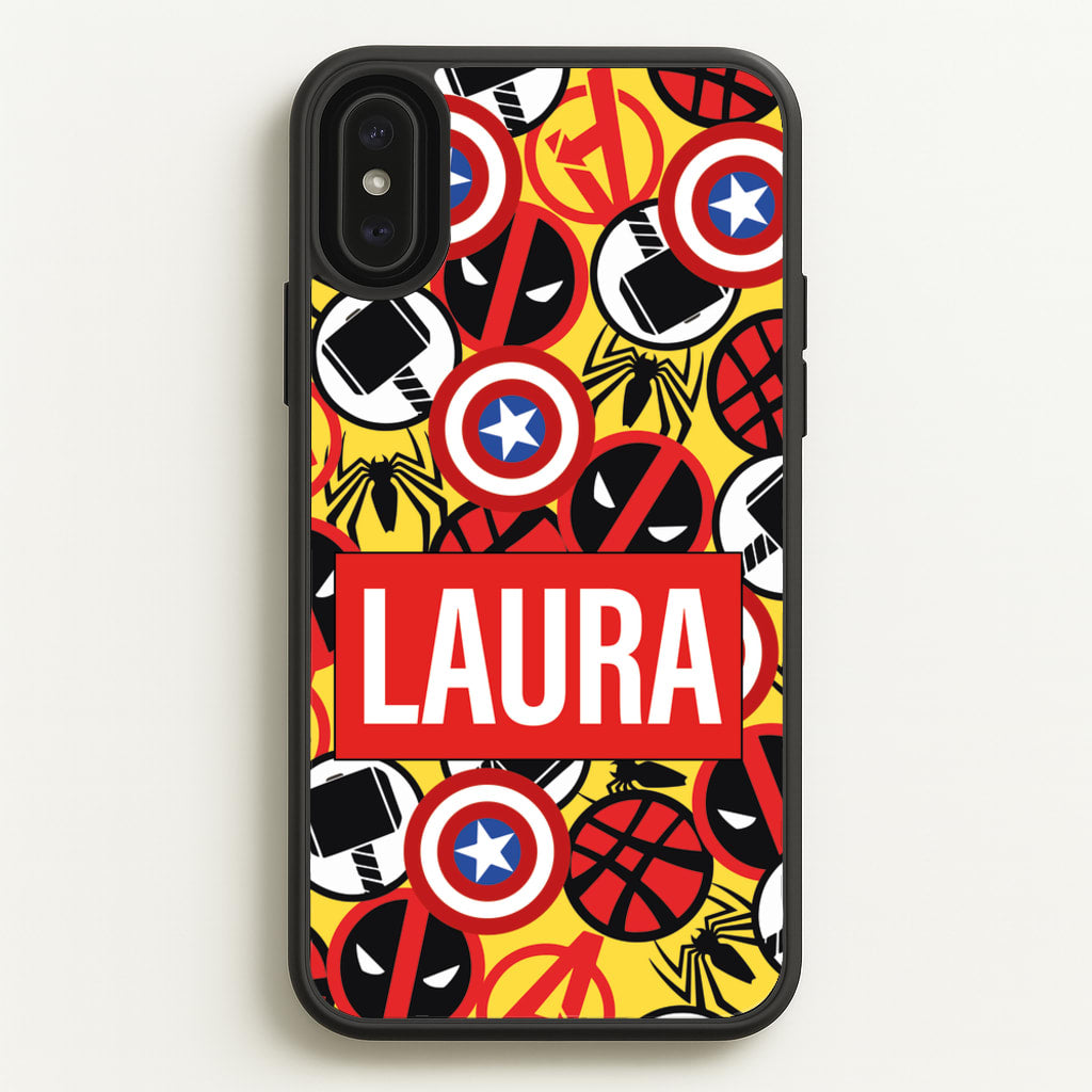 Collage - Personalised Superhero Comic - Marvel Phone Case for iPhone XS Max