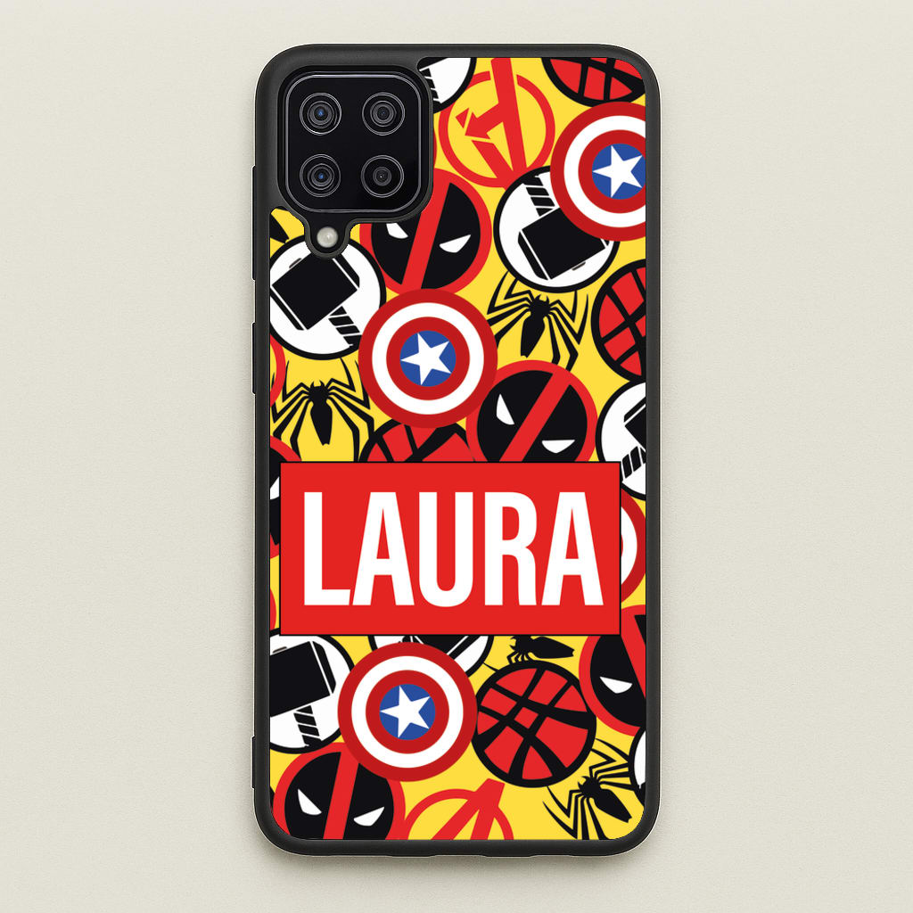 Collage - Personalised Superhero Comic - Marvel Phone Case for Galaxy A12