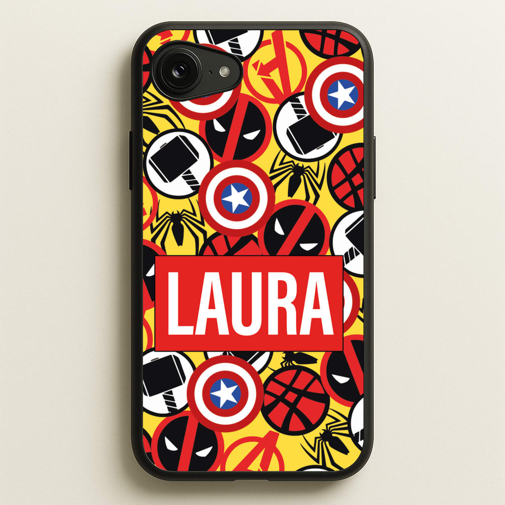 Collage - Personalised Superhero Comic - Marvel Phone Case for iPhone 16e
