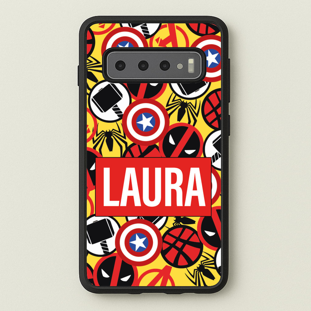 Collage - Personalised Superhero Comic - Marvel Phone Case for Galaxy S10