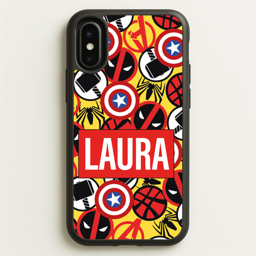 Collage - Personalised Superhero Comic - Marvel Phone Case for iPhone X / XS