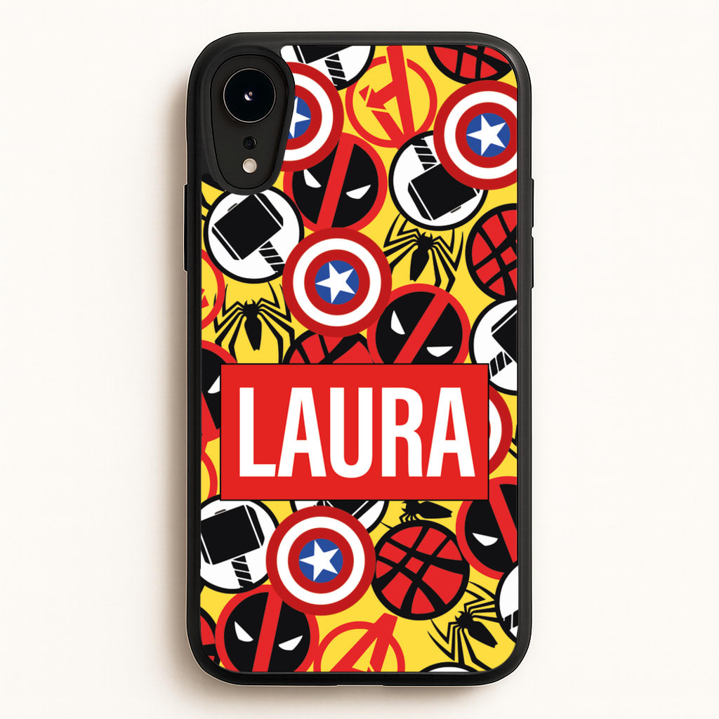 Collage - Personalised Superhero Comic - Marvel Phone Case for iPhone XR