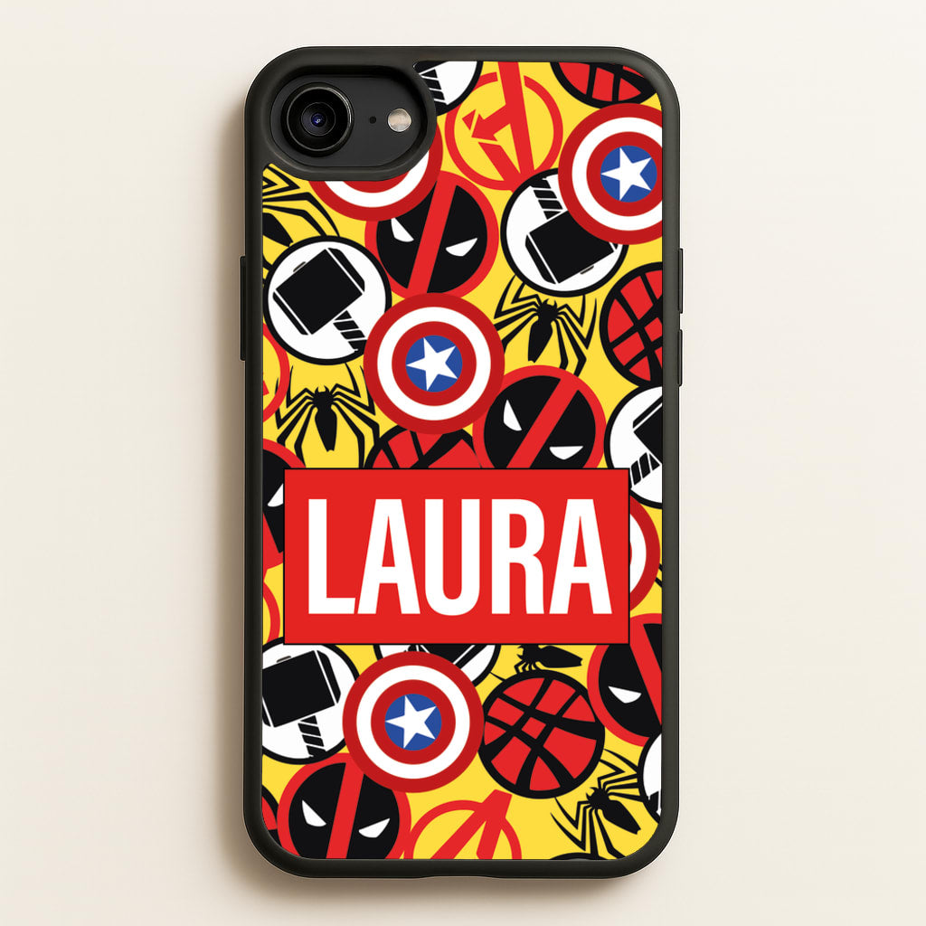 Collage - Personalised Superhero Comic - Marvel Phone Case for iPhone 6 / 7 / 8 / SE