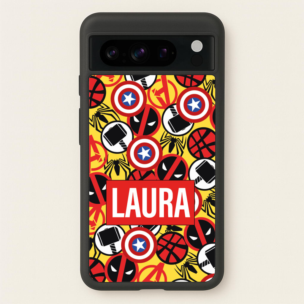 Collage - Personalised Superhero Comic - Marvel Phone Case for Google Pixel 8 Pro
