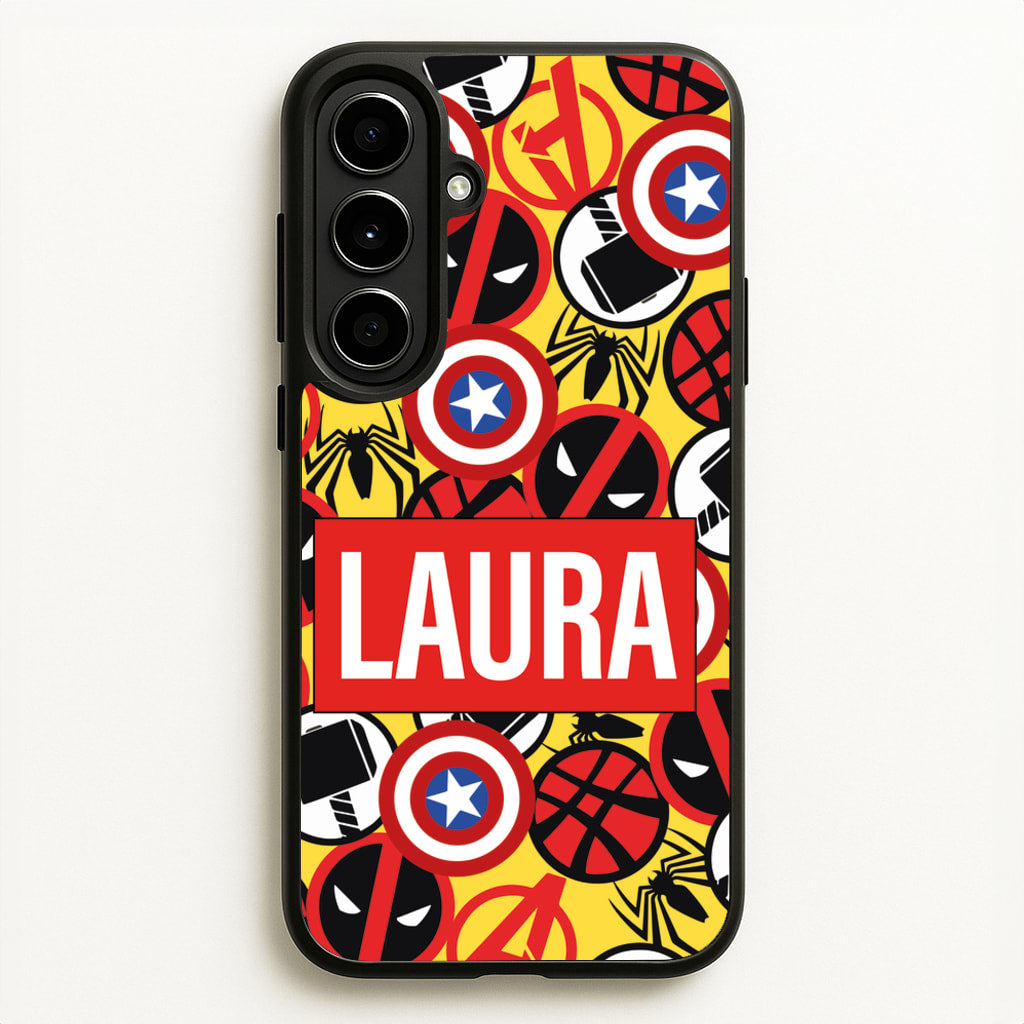 Collage - Personalised Superhero Comic - Marvel Phone Case for Galaxy A56