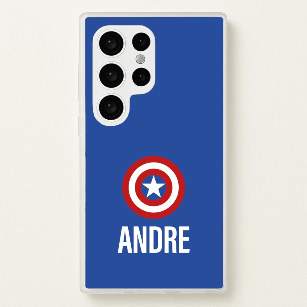 Captain America - Personalised Superhero Comic - Marvel Phone Case for Galaxy S24 Ultra
