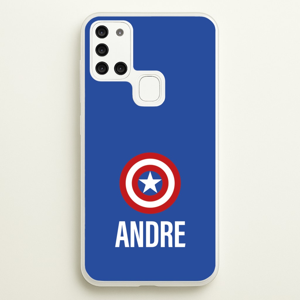 Captain America - Personalised Superhero Comic - Marvel Phone Case for Galaxy A21s