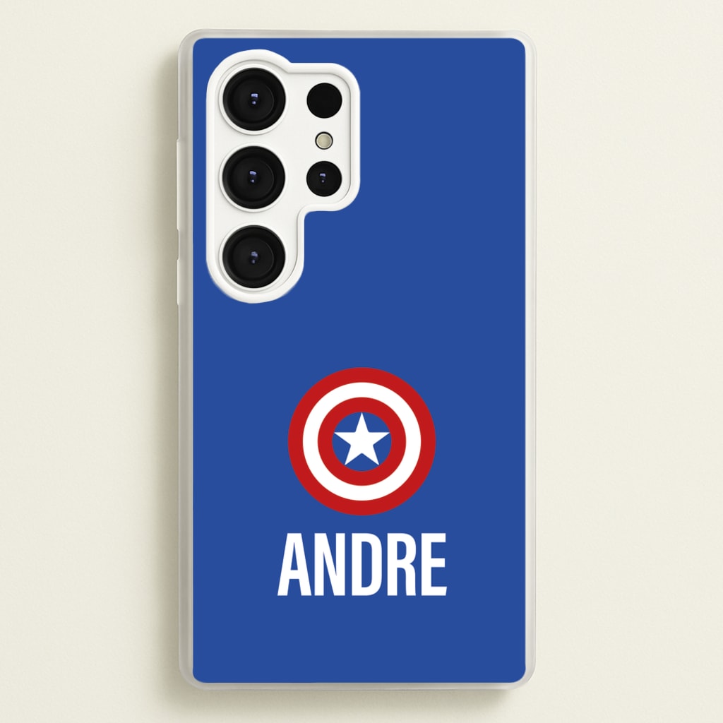 Captain America - Personalised Superhero Comic - Marvel Phone Case for Galaxy S25 Ultra