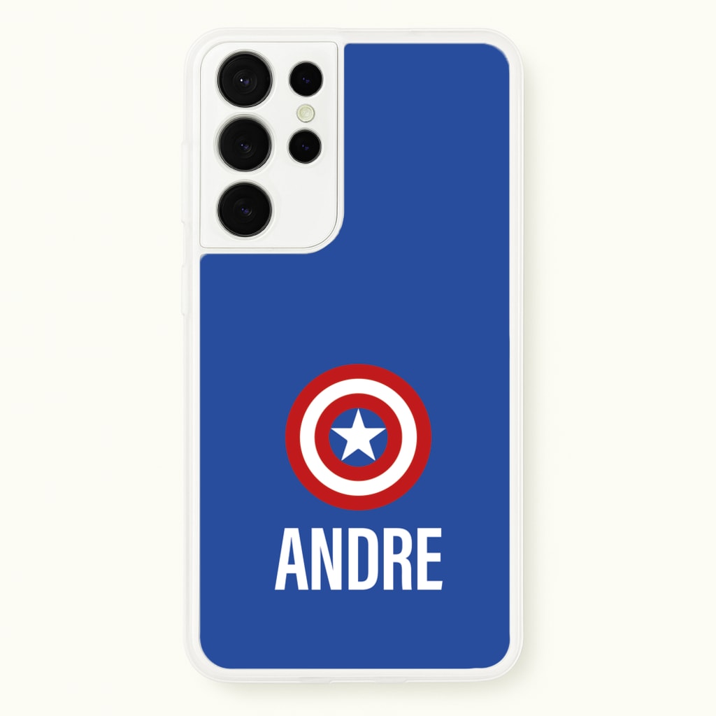 Captain America - Personalised Superhero Comic - Marvel Phone Case for Galaxy S21 Ultra