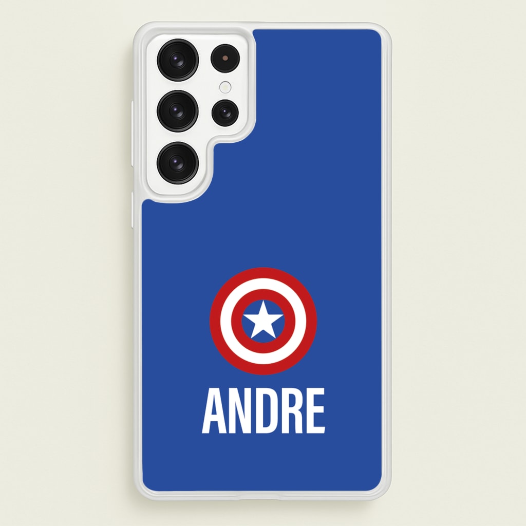 Captain America - Personalised Superhero Comic - Marvel Phone Case for Galaxy S22 Ultra