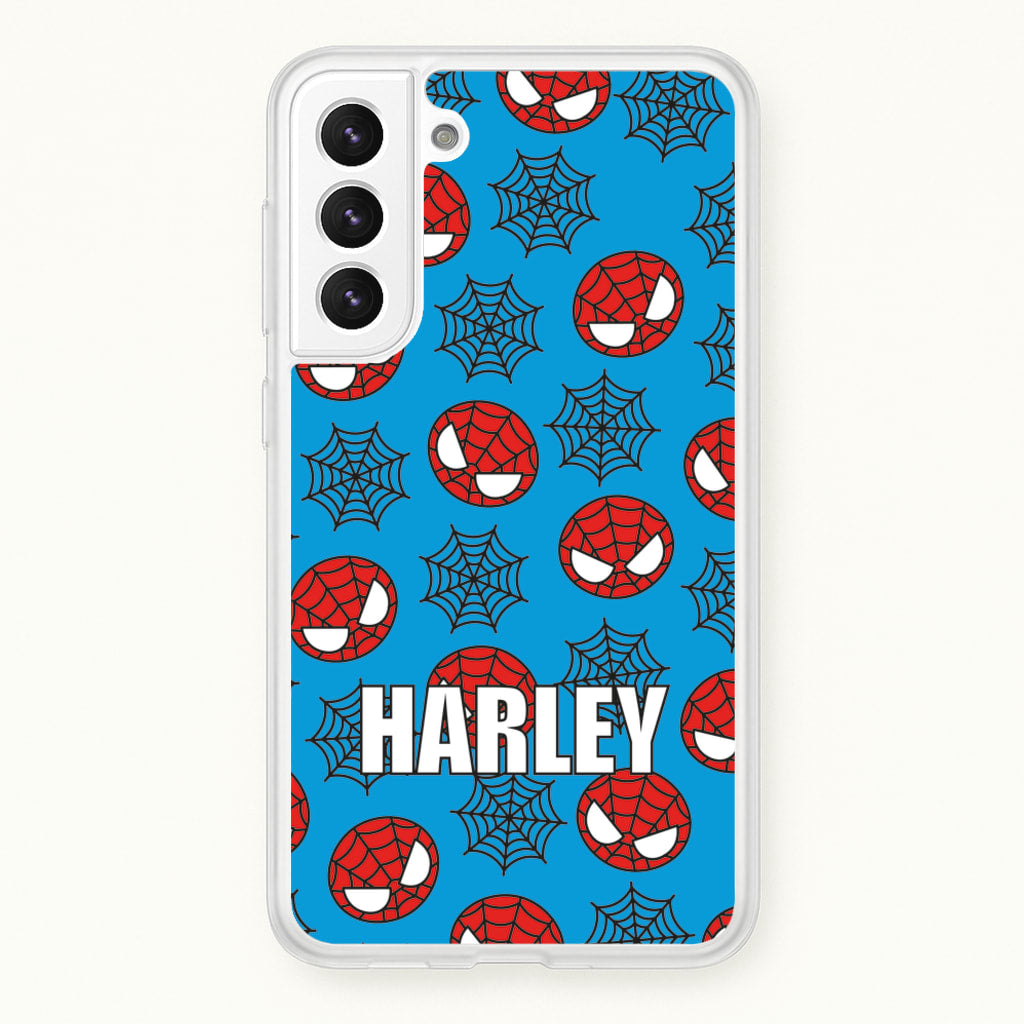 Spiderman And Webs - Personalised Superhero Comic - Marvel Phone Case for Galaxy S22
