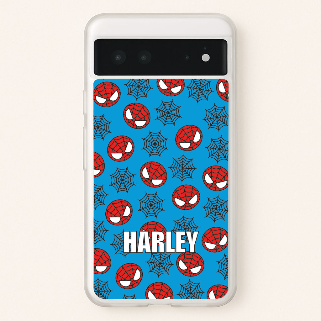 Spiderman And Webs - Personalised Superhero Comic - Marvel Phone Case for Google Pixel 6