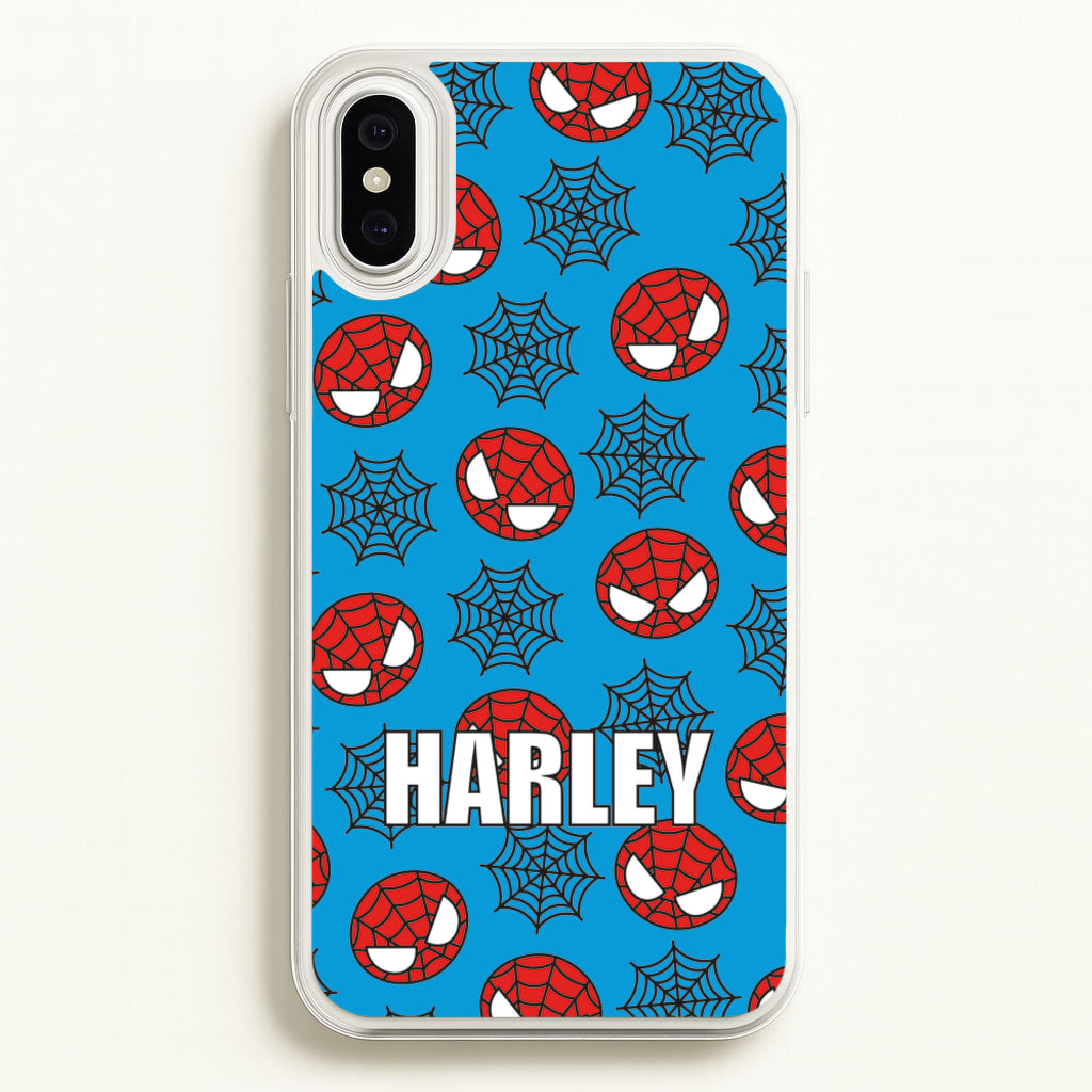 Spiderman And Webs - Personalised Superhero Comic - Marvel Phone Case for iPhone XS Max