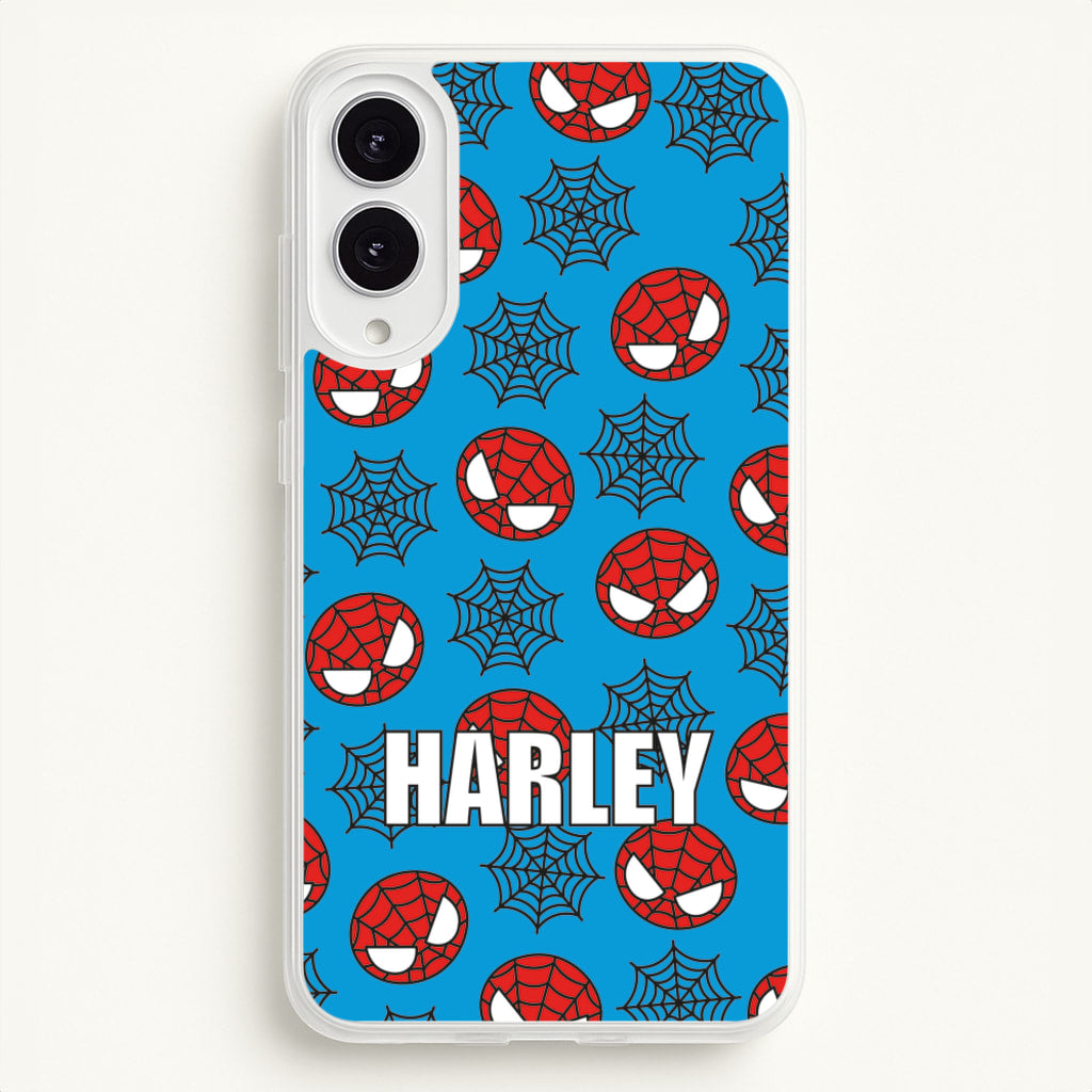 Spiderman And Webs - Personalised Superhero Comic - Marvel Phone Case for Galaxy S25 Edge