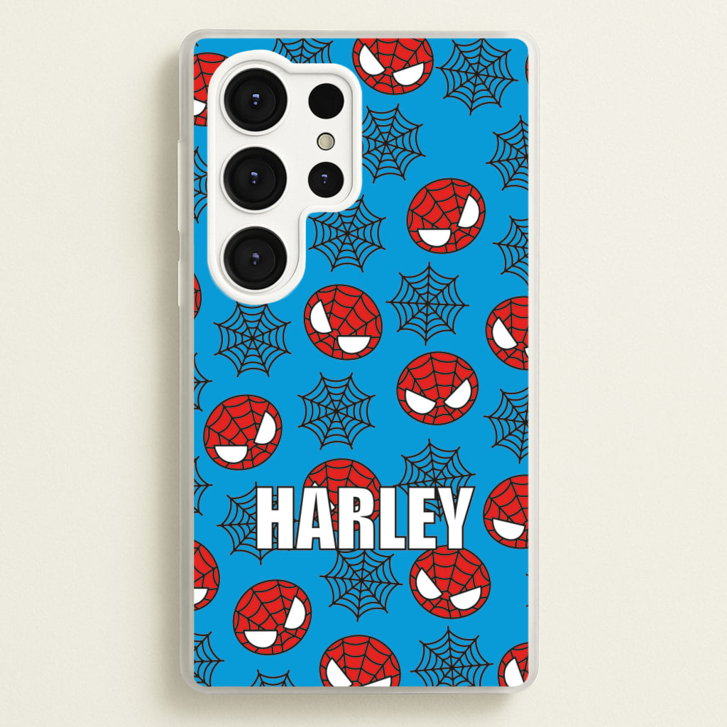Spiderman And Webs - Personalised Superhero Comic - Marvel Phone Case for Galaxy S25 Ultra