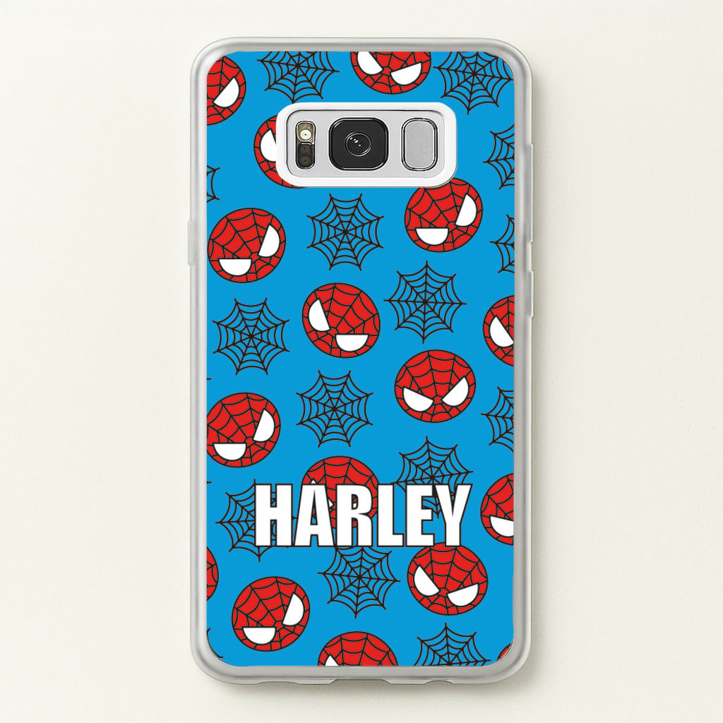 Spiderman And Webs - Personalised Superhero Comic - Marvel Phone Case for Galaxy S8