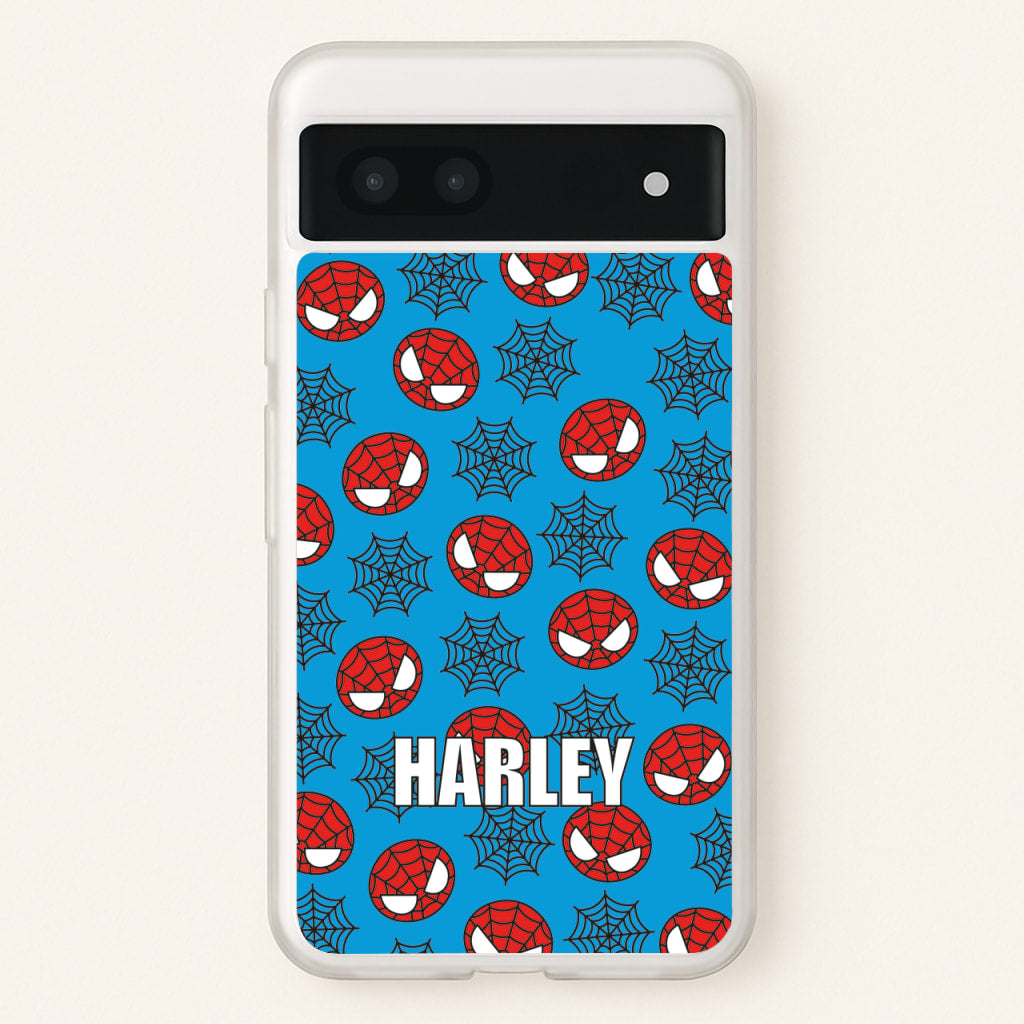 Spiderman And Webs - Personalised Superhero Comic - Marvel Phone Case for Google Pixel 6a