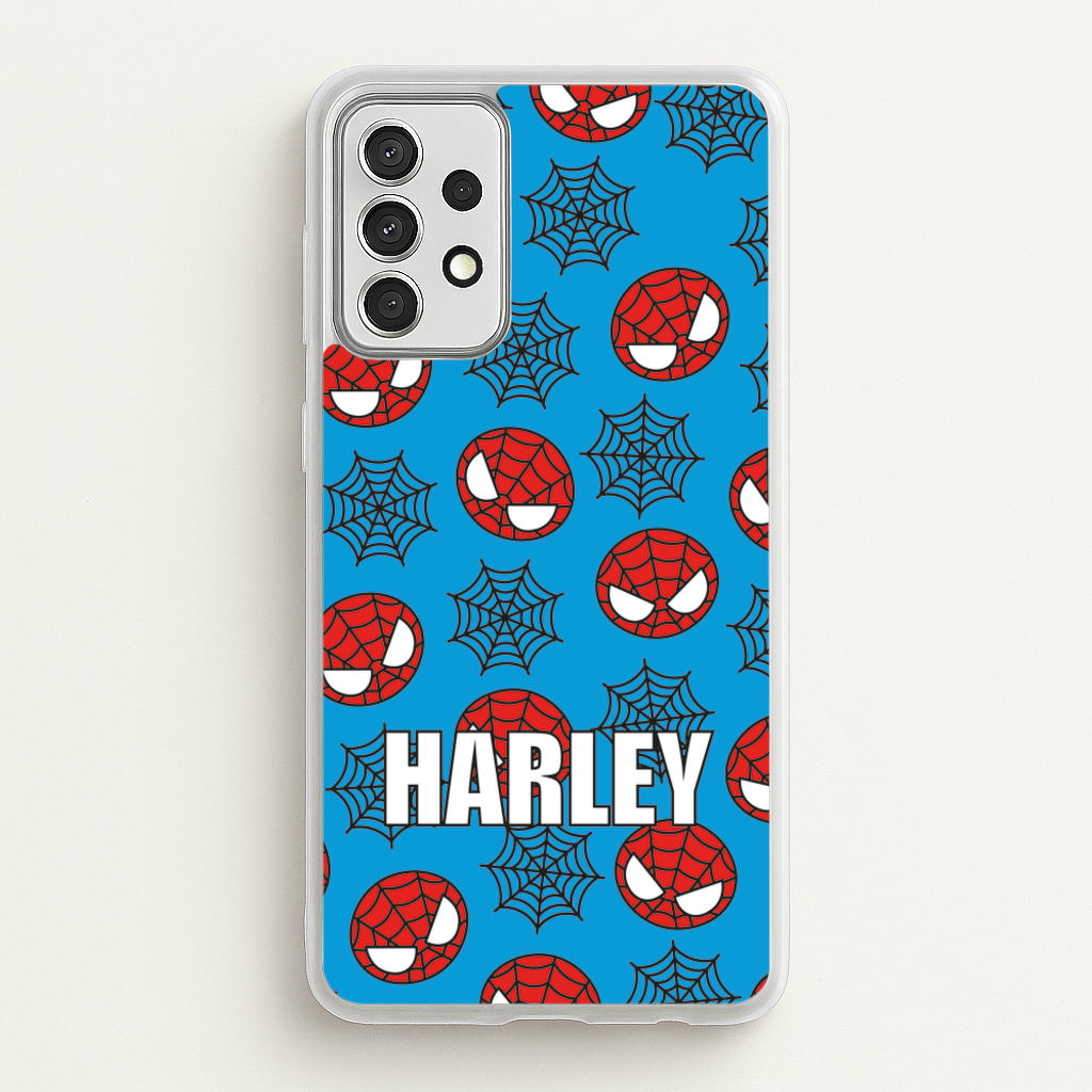 Spiderman And Webs - Personalised Superhero Comic - Marvel Phone Case for Galaxy A52 / A52s