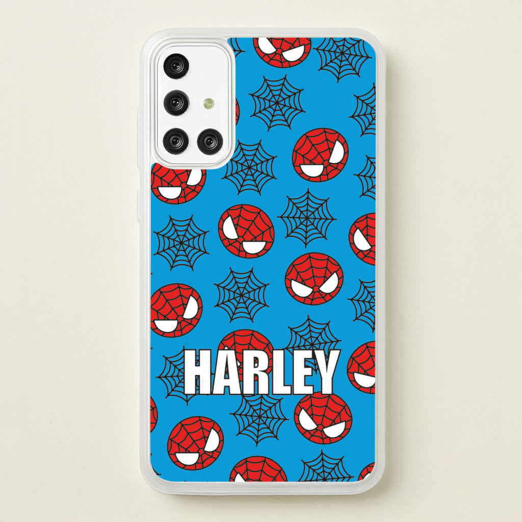 Spiderman And Webs - Personalised Superhero Comic - Marvel Phone Case for Galaxy A71