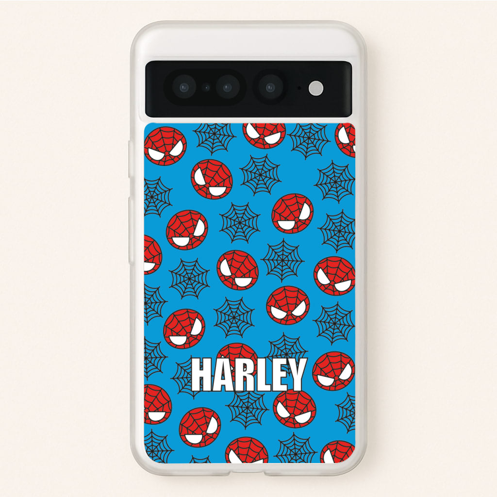 Spiderman And Webs - Personalised Superhero Comic - Marvel Phone Case for Google Pixel 7 Pro