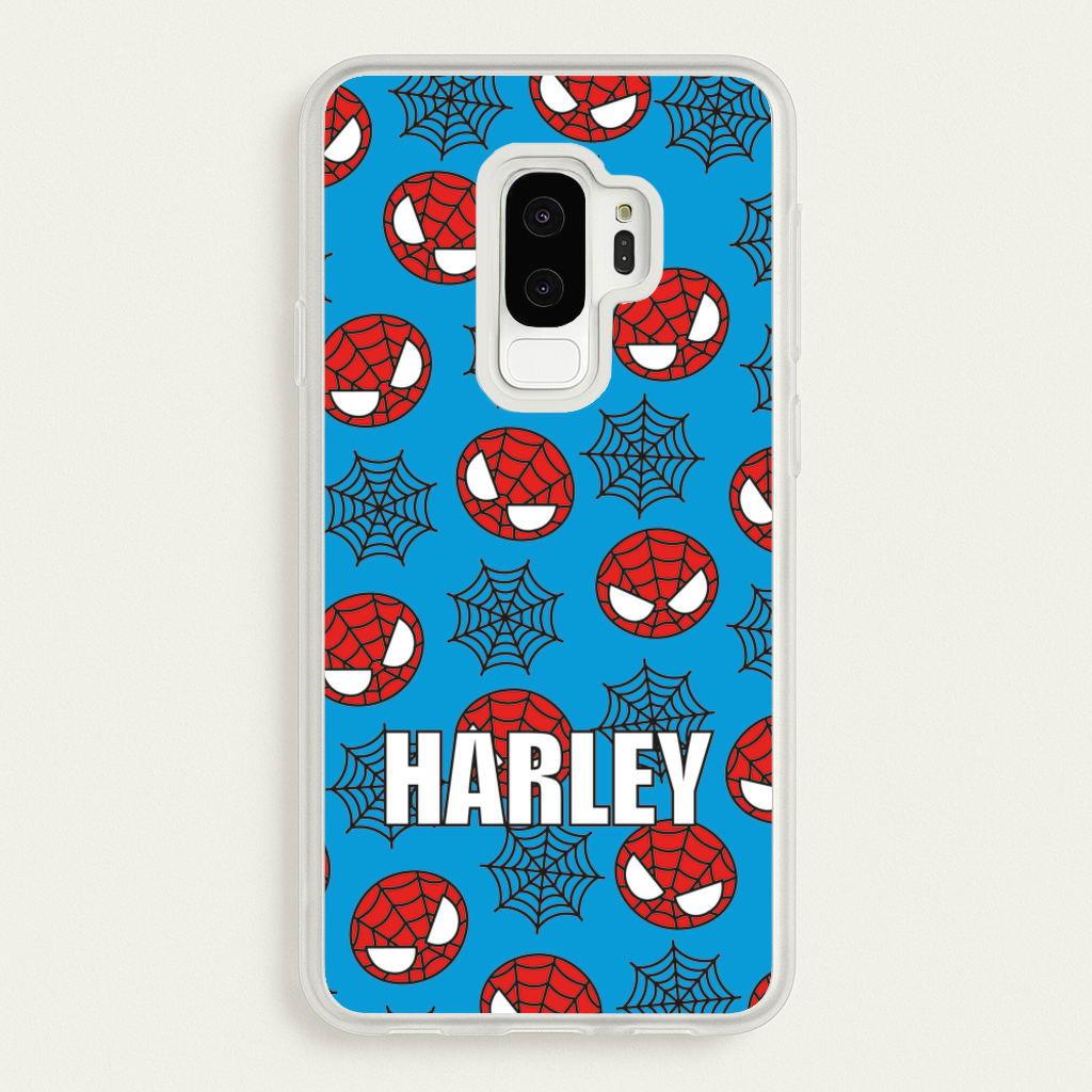 Spiderman And Webs - Personalised Superhero Comic - Marvel Phone Case for Galaxy S9 Plus