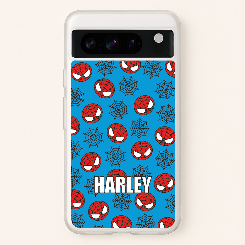 Spiderman And Webs - Personalised Superhero Comic - Marvel Phone Case for Google Pixel 8 Pro