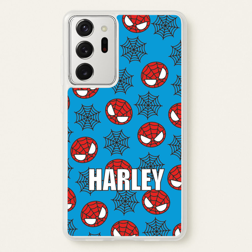 Spiderman And Webs - Personalised Superhero Comic - Marvel Phone Case for Galaxy Note 20 Ultra