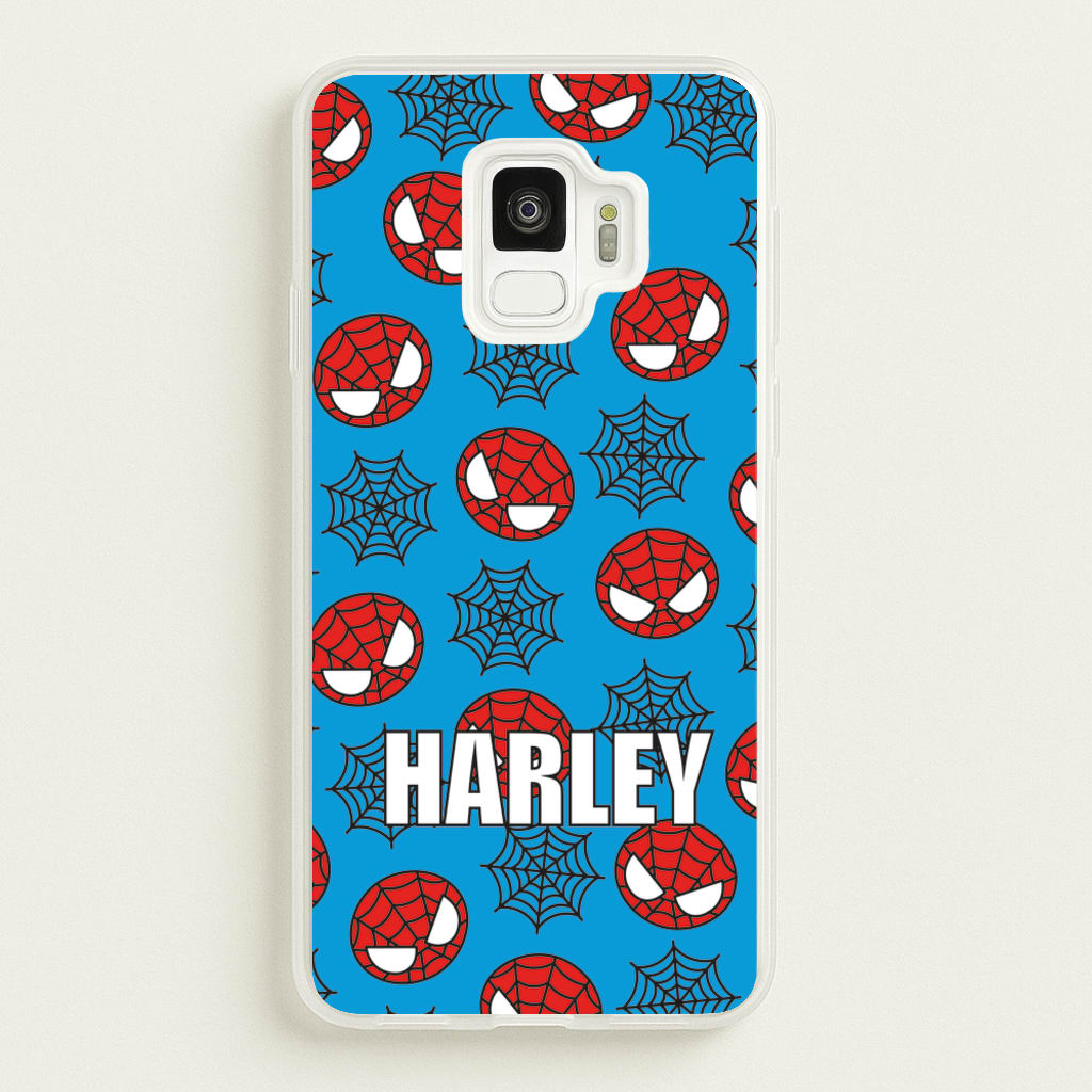 Spiderman And Webs - Personalised Superhero Comic - Marvel Phone Case for Galaxy S9