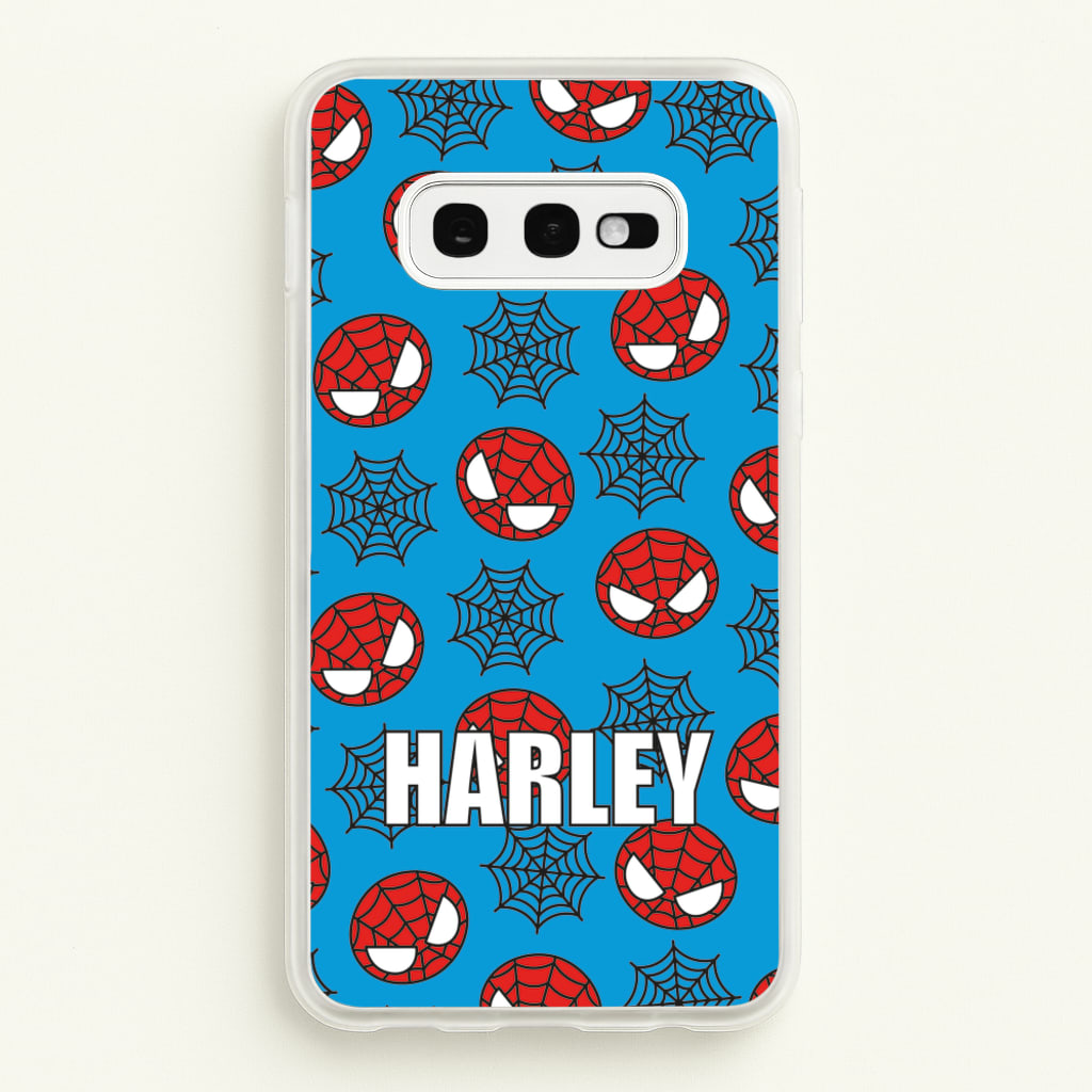 Spiderman And Webs - Personalised Superhero Comic - Marvel Phone Case for Galaxy S10e