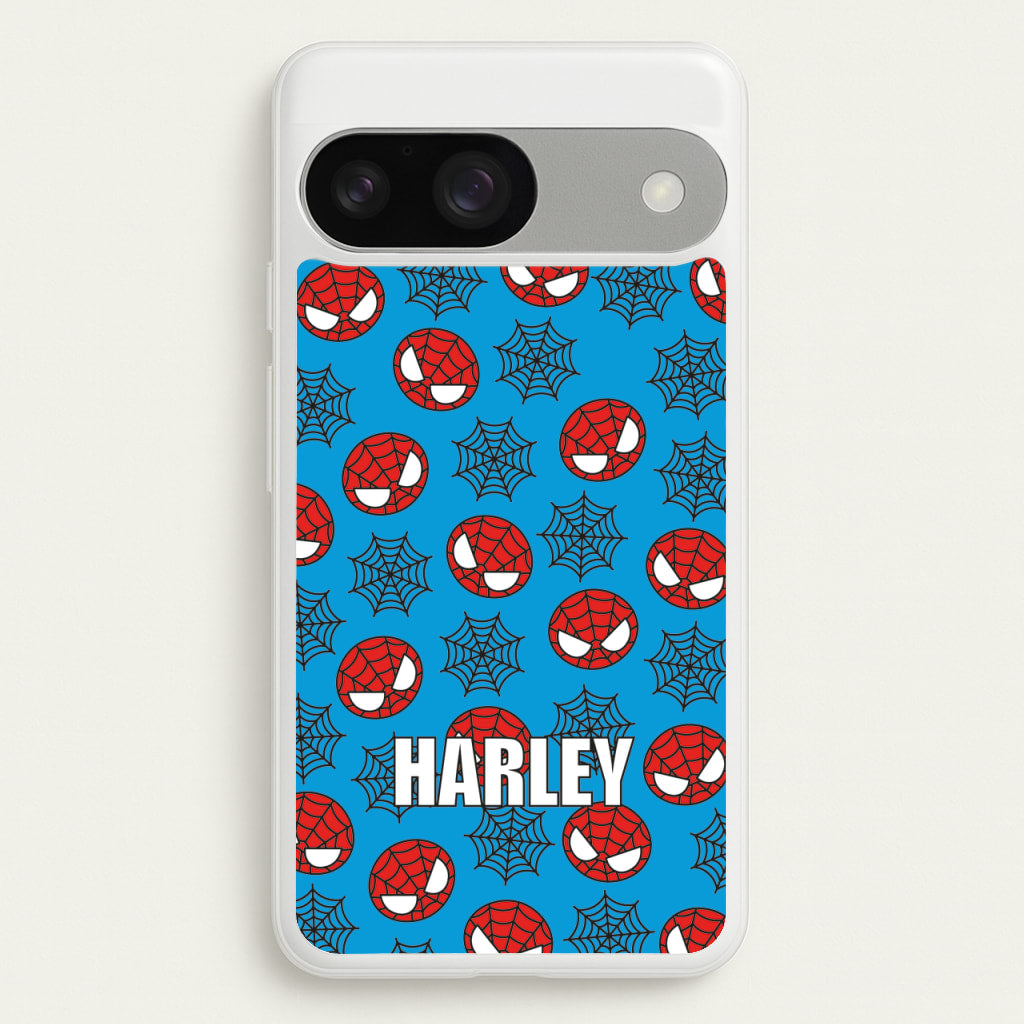 Spiderman And Webs - Personalised Superhero Comic - Marvel Phone Case for Google Pixel 9 / 9 Pro